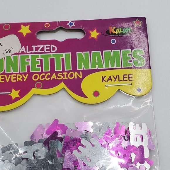Kaylee Name Confetti Personalized Pink & Silver Kalan 2 Packs Party Supply Foil - Picture 3 of 5